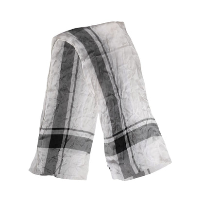 Dolce & Gabbana White Black Silk Warmer Wrap Foulard Scarf