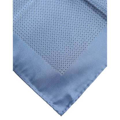 Dolce & Gabbana Light Blue Silk Square Men Foulard Scarf