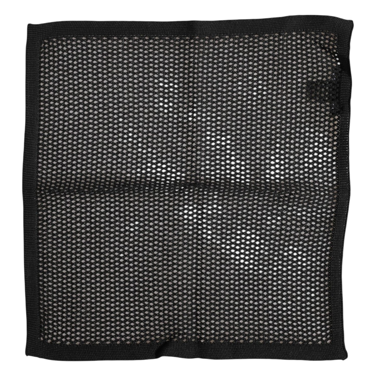 Dolce & Gabbana Black Patterned Cotton Square Foulard Scarf