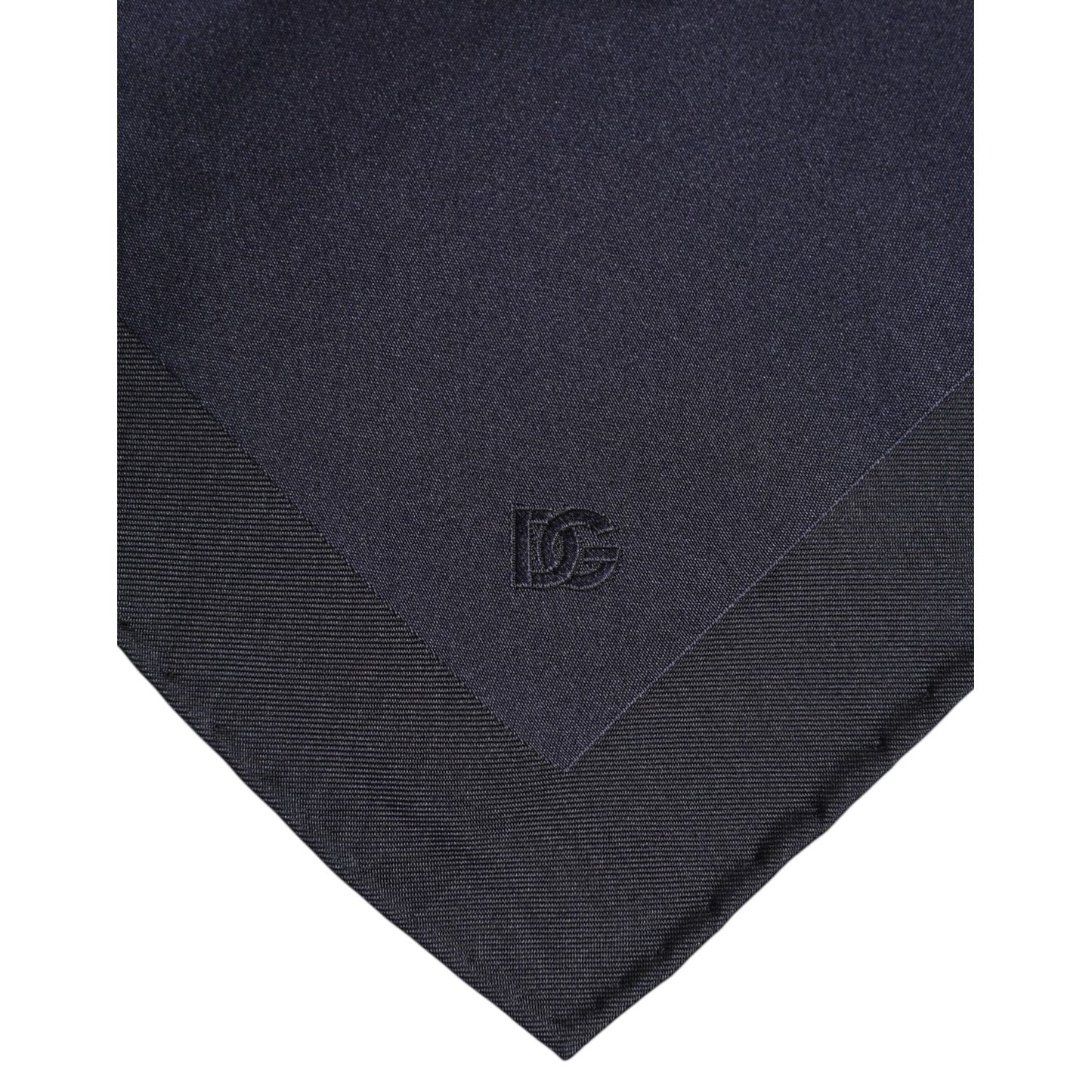 Dolce & Gabbana Dark Blue Silk Square Men Foulard Scarf