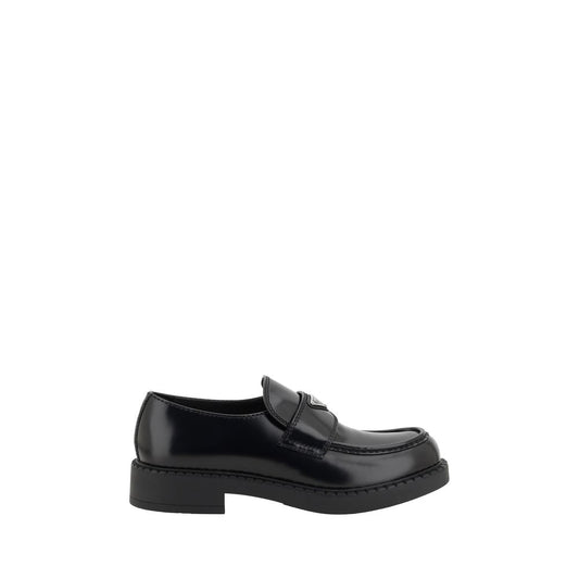Prada Black Rubber Platform Loafers
