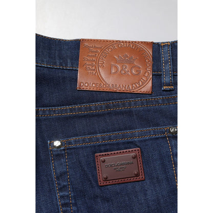 Dolce & Gabbana Blue Cotton Stretch Skinny Men Denim Jeans