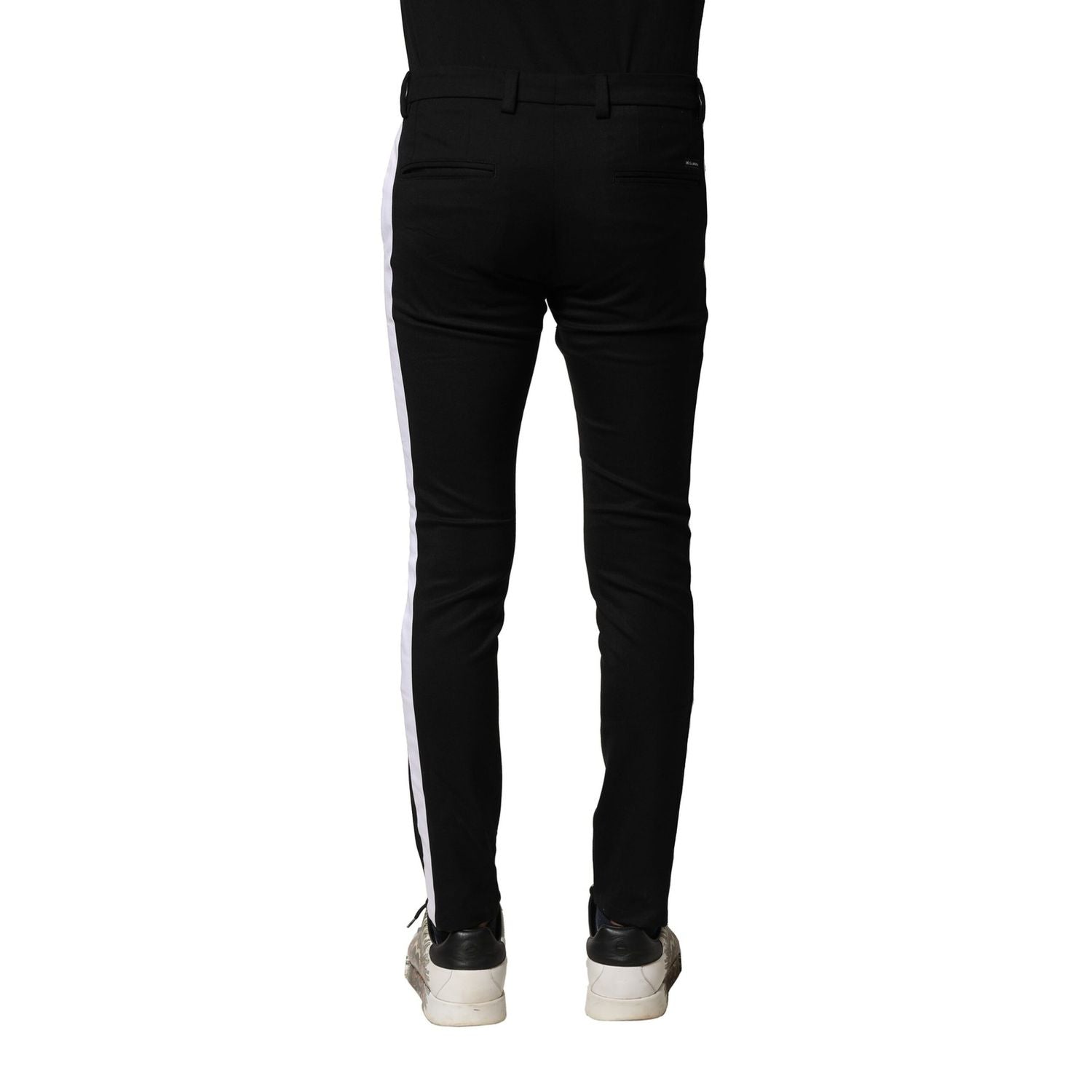 Dolce & Gabbana Black Wool Men Skinny Mid Waist Pants