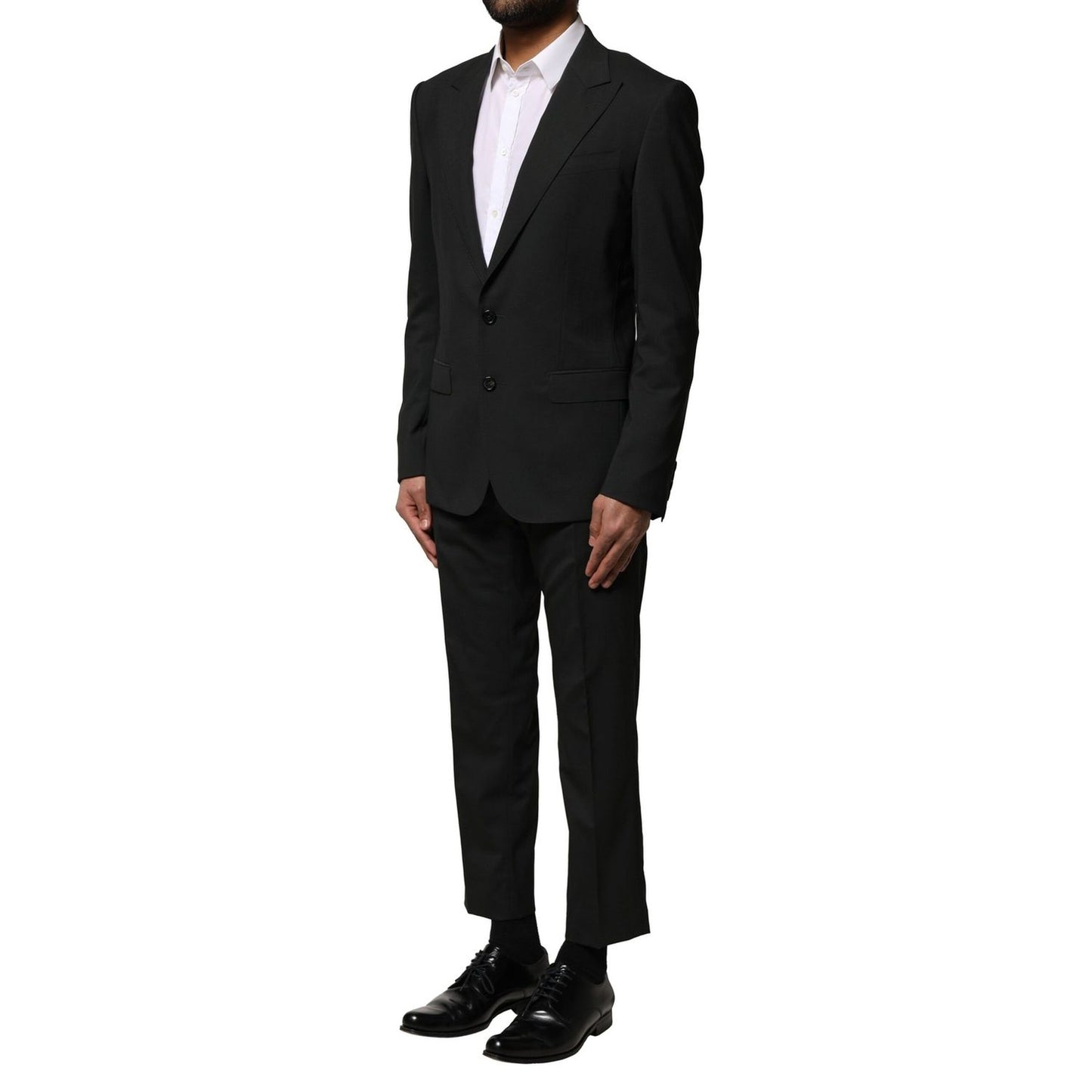 Dolce & Gabbana Black Wool 2 Piece Single Breasted Suit