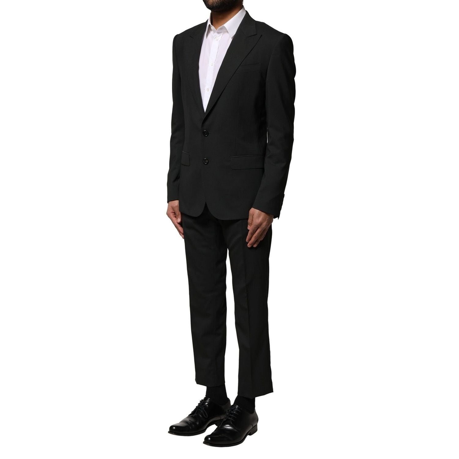 Dolce & Gabbana Black Wool 2 Piece Single Breasted Suit