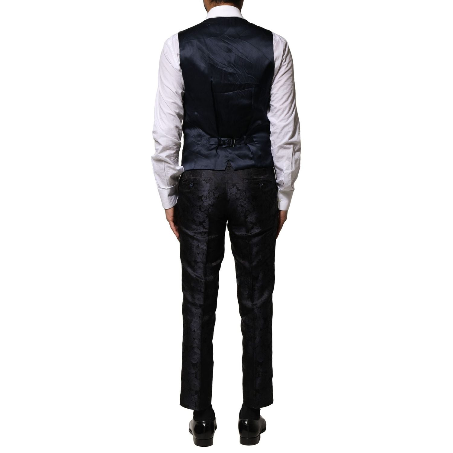 Dolce & Gabbana Black Jacquard 3 Piece Single Breasted Suit