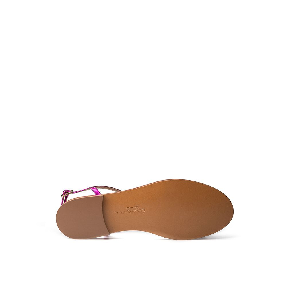 Salvatore Ferragamo Purple Leather Flat Sandals