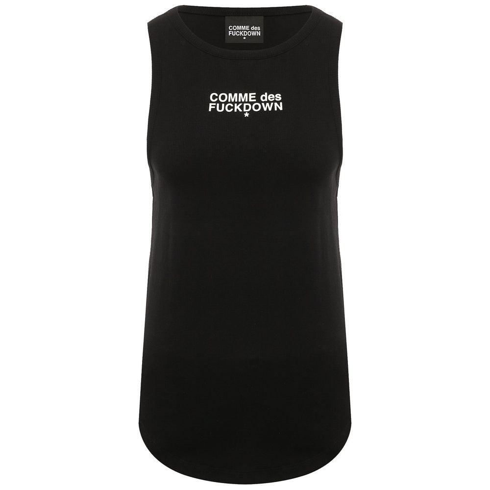 Comme Des Fuckdown Black Cotton Tops & T-Shirt CO-15682-IT36|XXS