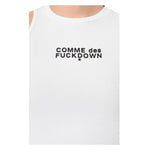Comme Des Fuckdown White Cotton Tops & T-Shirt CO-15683-XS