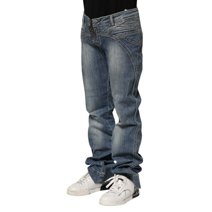 Just Cavalli Blue Washed Straight Fit Men Denim Jeans