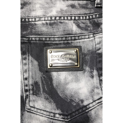 Dolce & Gabbana Black Tie Dye Straight Denim Jeans
