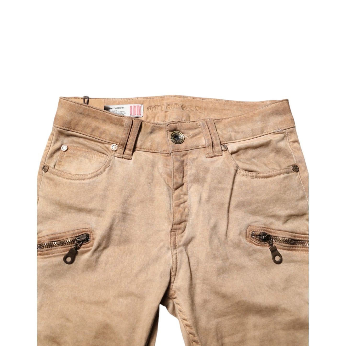 PLEIN SUD Brown Cotton Mid Waist Skinny Denim Jeans