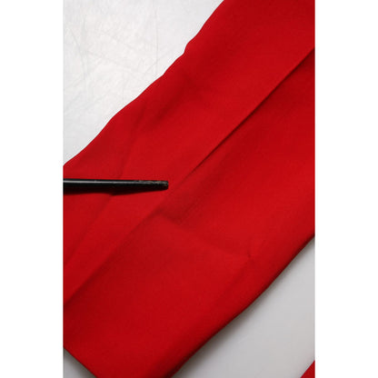 Dolce & Gabbana Red Wool Mid Waisted Tapered Pants