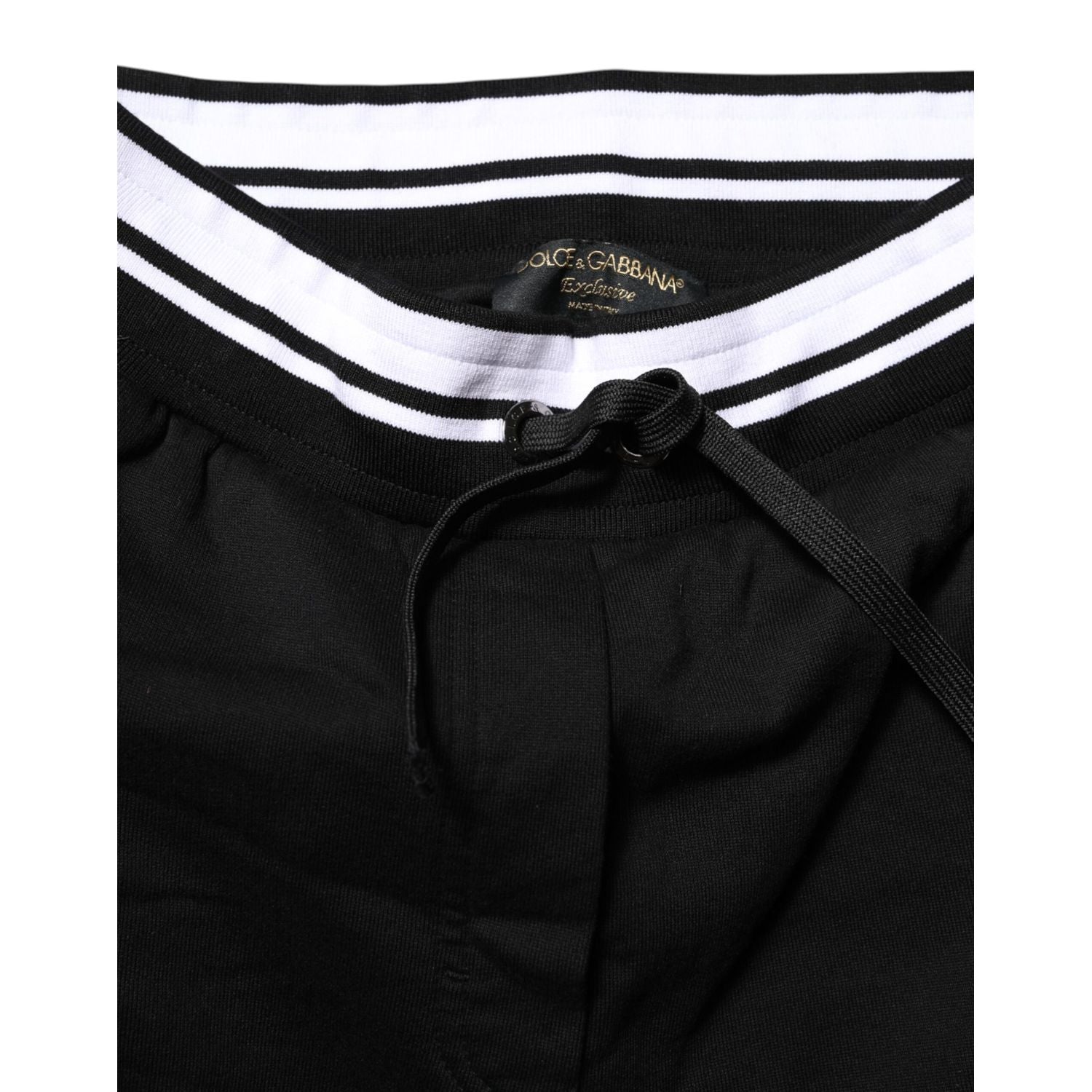 Dolce & Gabbana Black Cotton Mid Waist Jogger Pants