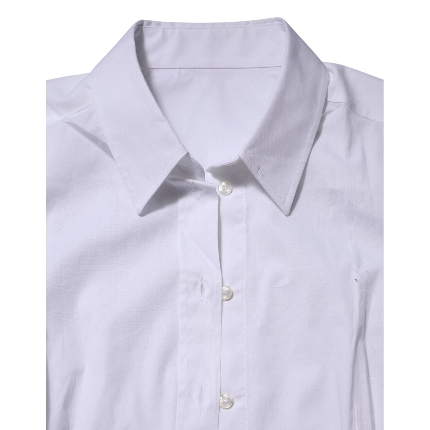 Dolce & Gabbana White Cotton Collared Long Sleeves Top Shirt