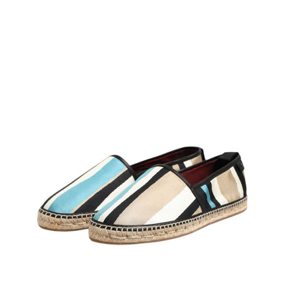Dolce & Gabbana Multicolor Stripes Canvas Flat Espadrille Shoes