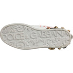 Dolce & Gabbana White Stud Heart Embellished Sneakers Shoes MV5622-44.5