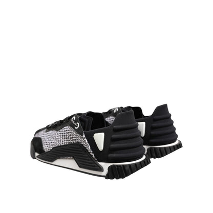 Dolce & Gabbana Black Logo Lace Up Low Top NS1 Sneakers Shoes