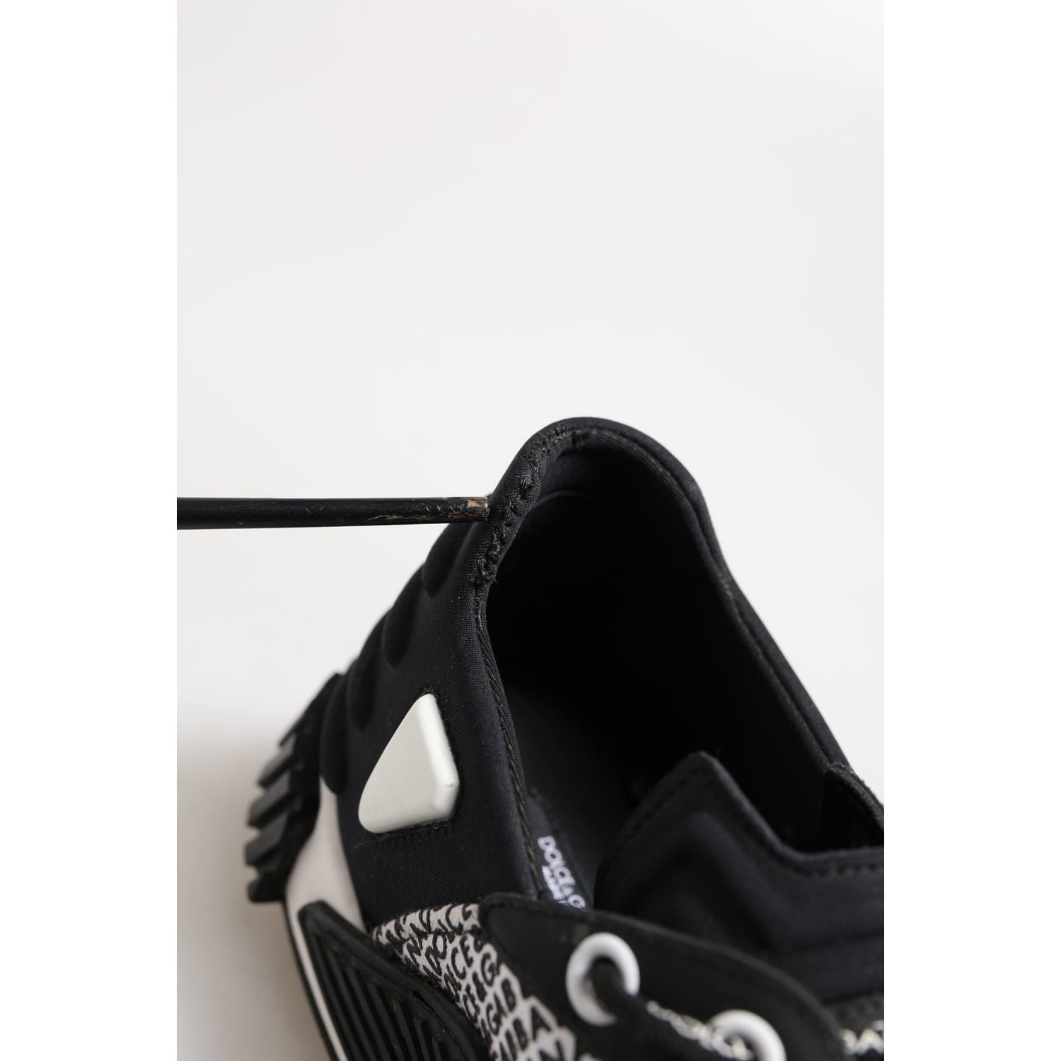 Dolce & Gabbana Black Logo Lace Up Low Top NS1 Sneakers Shoes