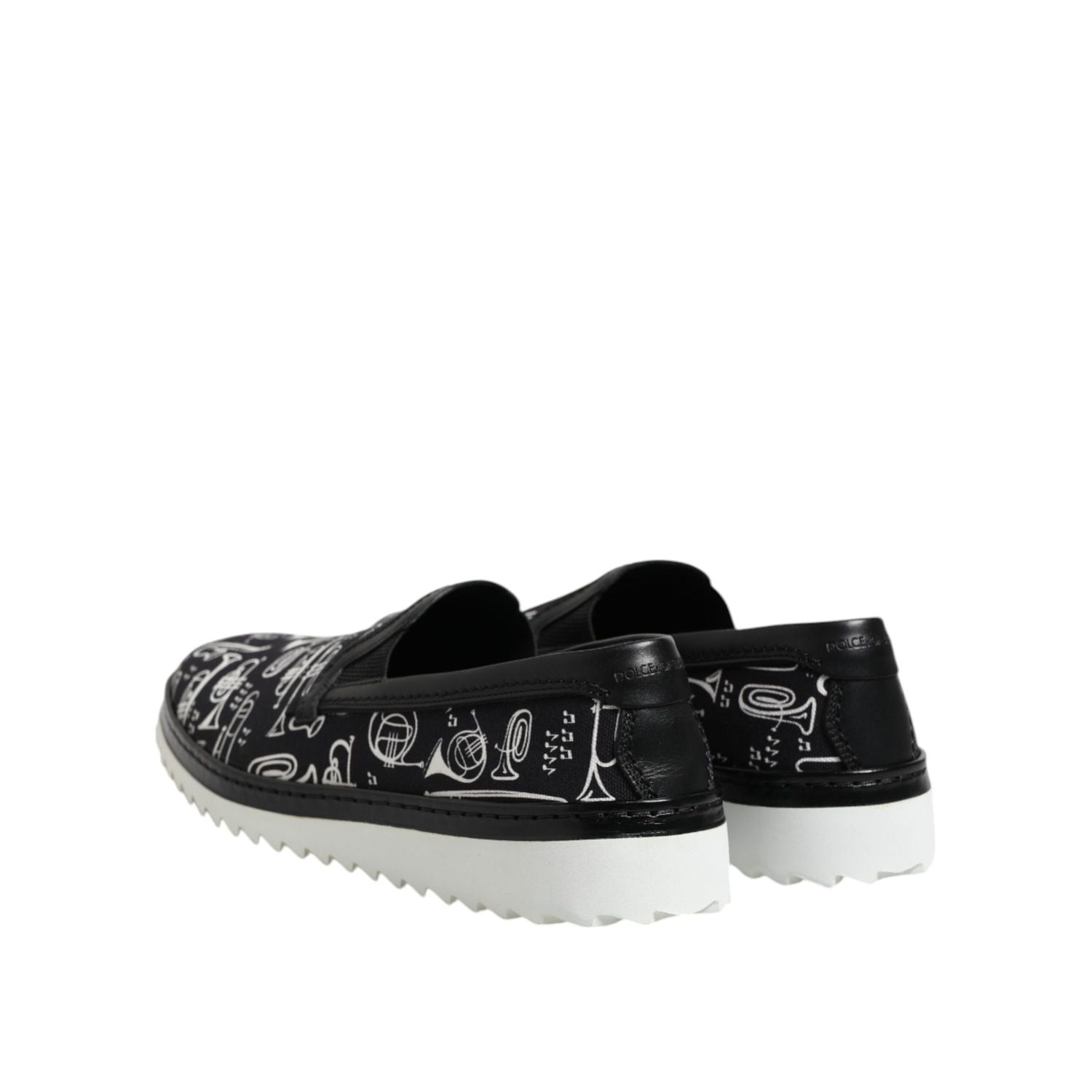 Dolce & Gabbana Black Slip On Printed Men Loafers Shoes