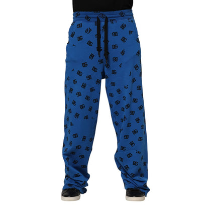 Dolce & Gabbana Blue Logo Print Jogger Men Sweatpants Pants