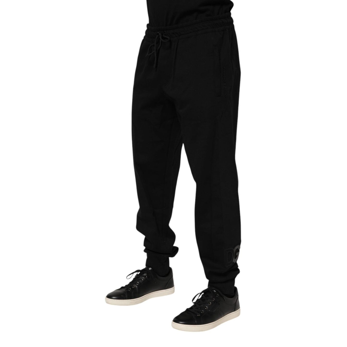 Dolce & Gabbana Black Cotton Men Jogger Sweatpants Pants