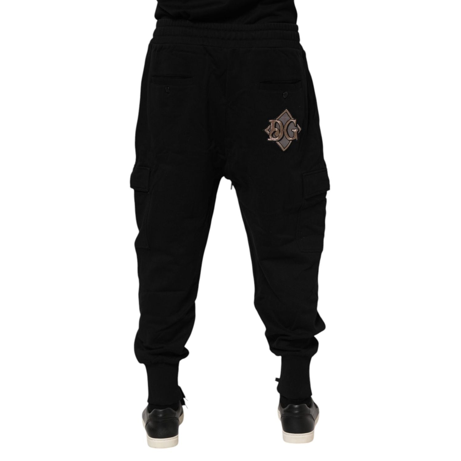 Dolce & Gabbana Black Cotton Logo Jogger Sweatpants Pants