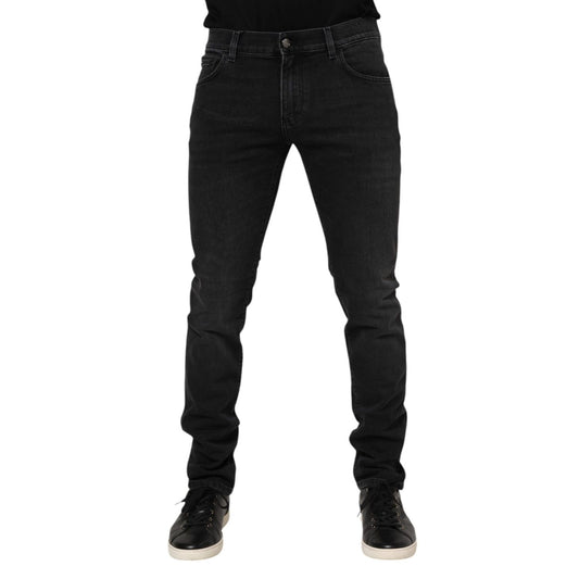 Dolce & Gabbana Black Washed Cotton Skinny Denim Jeans