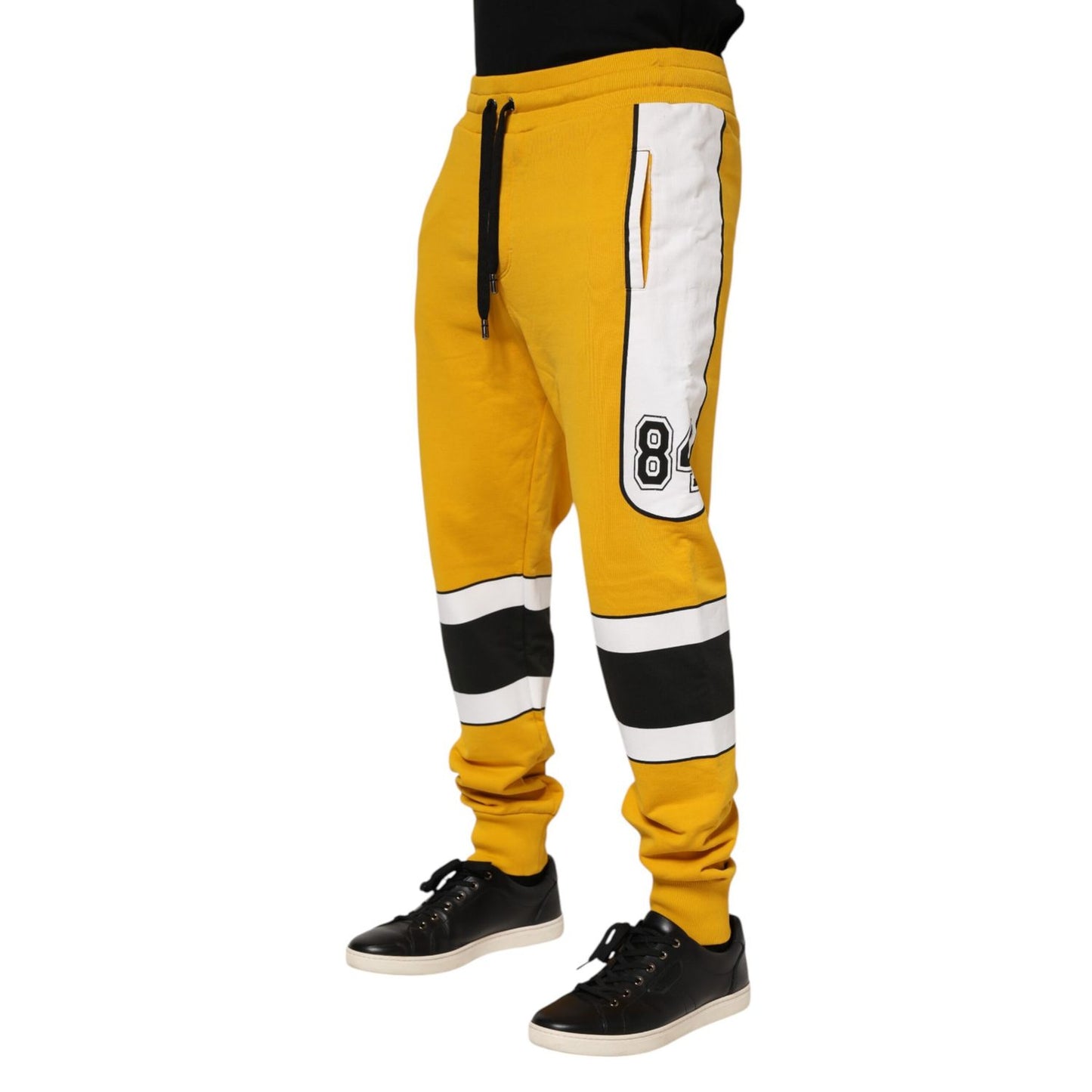 Dolce & Gabbana Yellow Cotton Sweatpants Jogger Pants