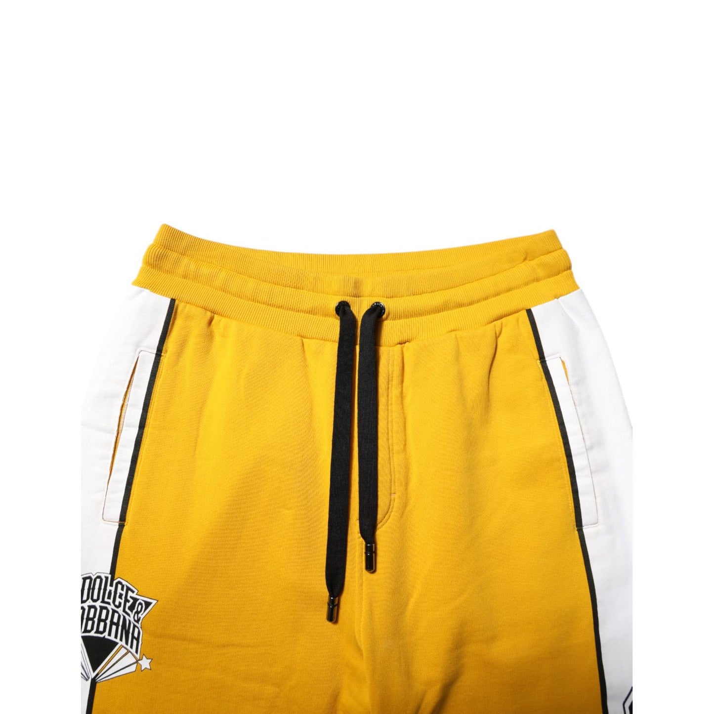 Dolce & Gabbana Yellow Cotton Sweatpants Jogger Pants