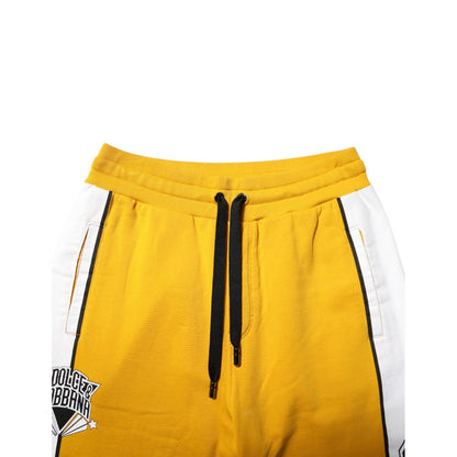 Dolce & Gabbana Yellow Print Cotton Drawstring Jogger Pants