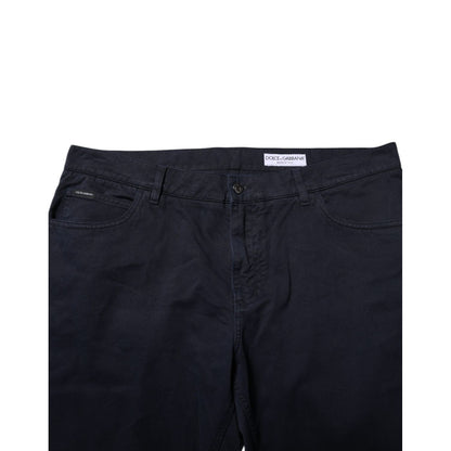 Dolce & Gabbana Black Cotton Tapered Denim Jeans