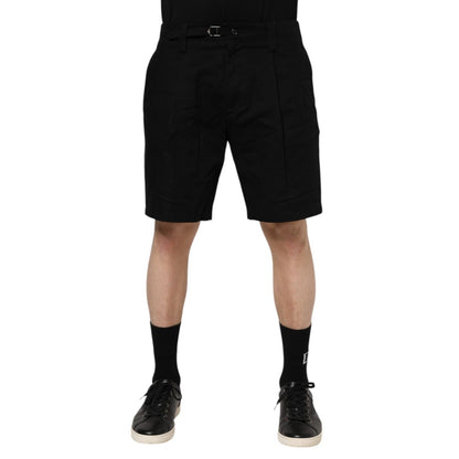 Dolce & Gabbana Black Cotton Knee Length Men Bermuda Shorts