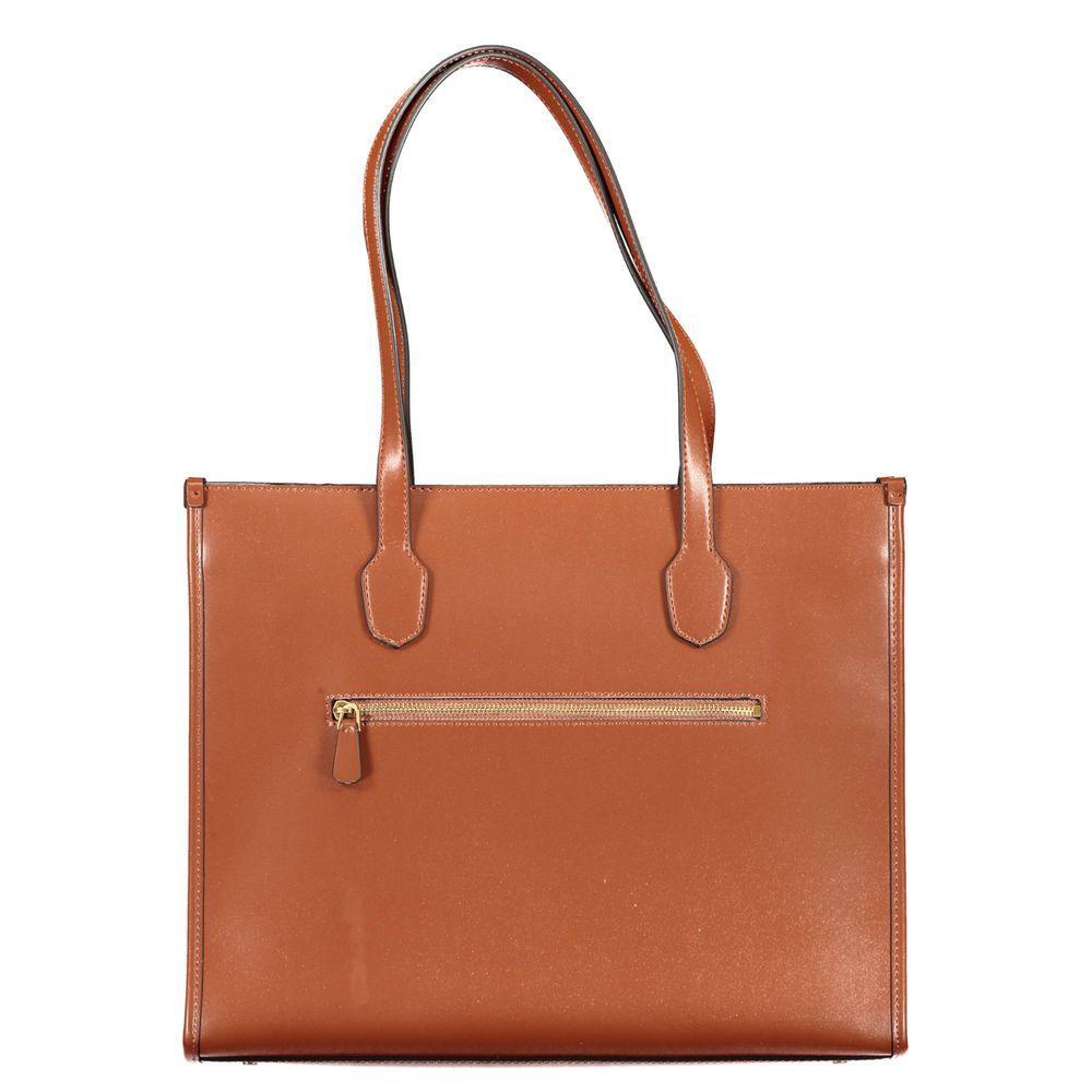 Front view with bag zipped and handles upright.