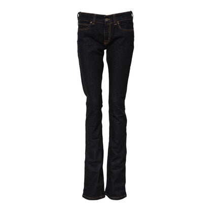 GF Ferre Dark Blue Cotton Mid Waisted Skinny Denim Jeans