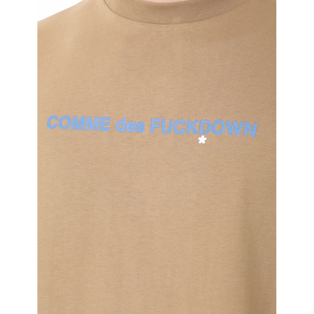 Comme Des Fuckdown Brown Cotton T-Shirt