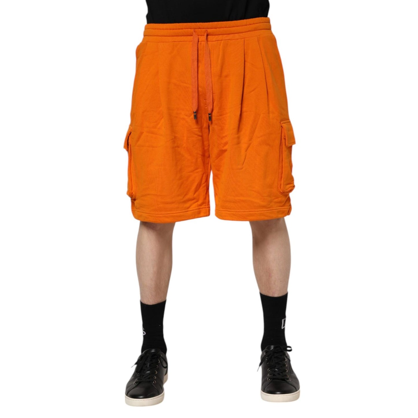 Dolce & Gabbana Orange Cotton Men Casual Cargo Bermuda Shorts