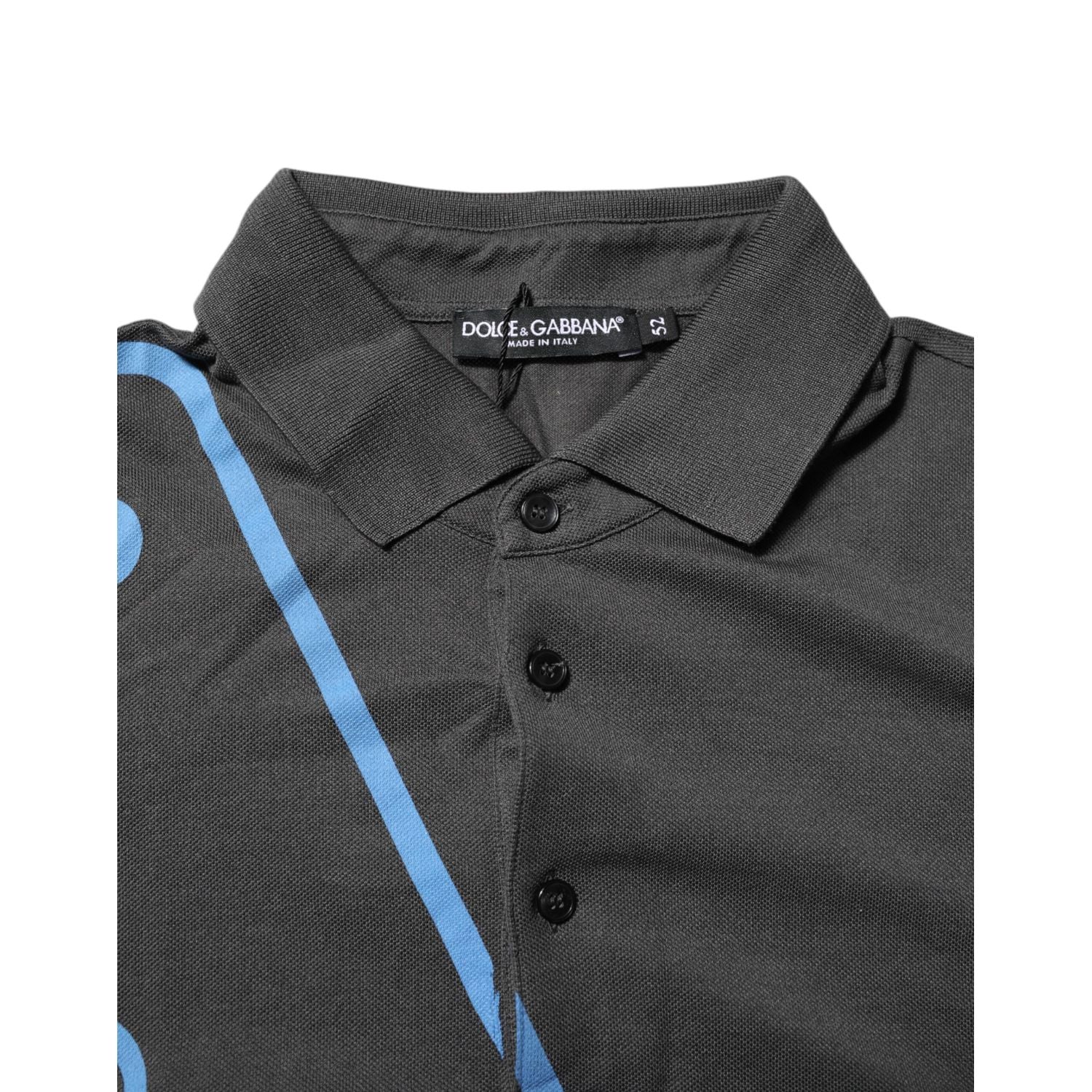 Dolce & Gabbana Dark Gray Short Sleeve Collared Polo T-shirt
