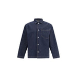 7FOR Denim Shirt featuring snap closure, patch pocket, and classic collar, made of 100% cotton denim, AW25 collection, regular fit, Italy.