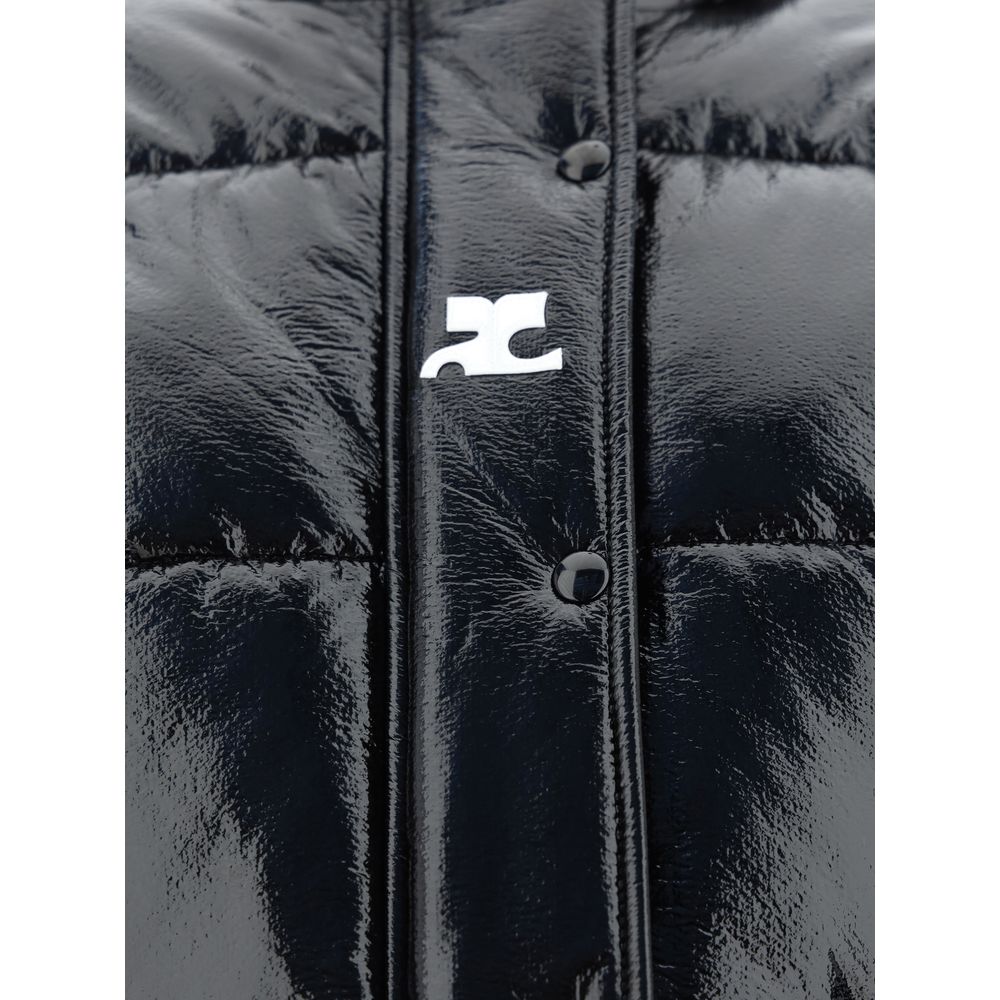 Courrèges Black Viscose Full-Length Jacket