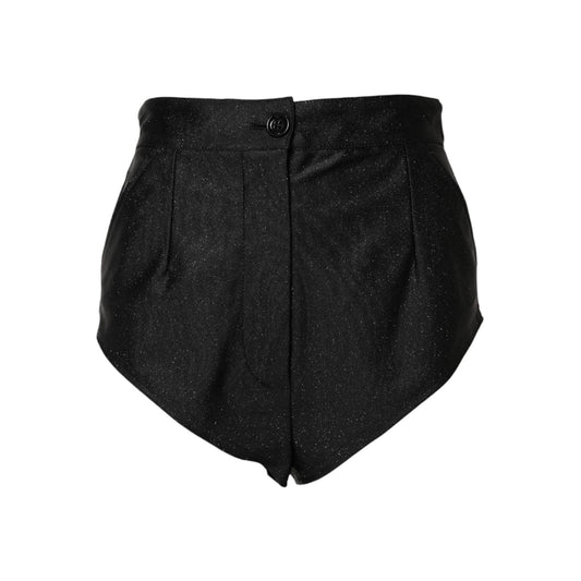 Dolce & Gabbana Black Viscose High Waisted Hot Pants Shorts