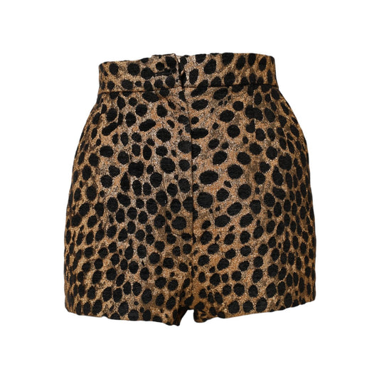 Dolce & Gabbana Brown Leopard High Waisted Hot Pants Shorts