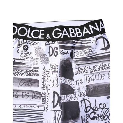 Dolce & Gabbana White Graphic HighWaist Skinny Leggings Pants