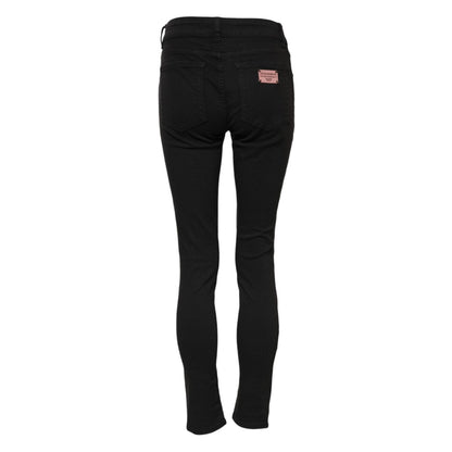 Dolce & Gabbana Black Cotton Skinny Mid Waist Denim Jeans