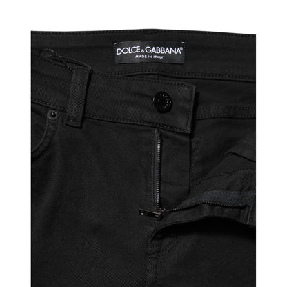 Dolce & Gabbana Black Cotton Skinny Mid Waist Denim Jeans