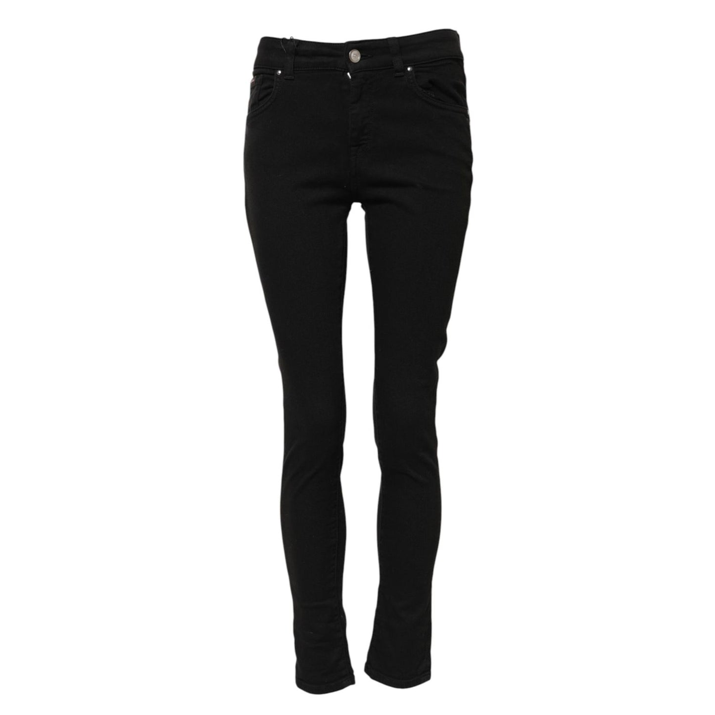 Dolce & Gabbana Black Cotton Skinny Mid Waist Denim Jeans