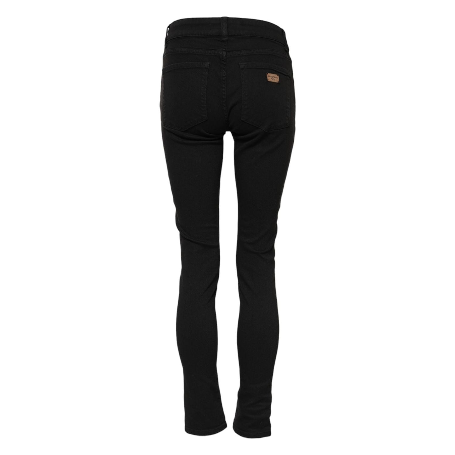 Dolce & Gabbana Black Cotton Skinny Mid Waist Denim Jeans