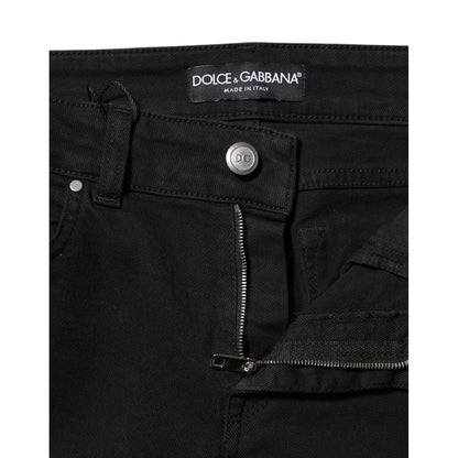 Dolce & Gabbana Black Cotton Skinny Mid Waist Denim Jeans