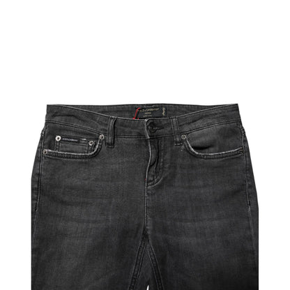Dolce & Gabbana Black Cotton Low Waist Skinny Denim Jeans