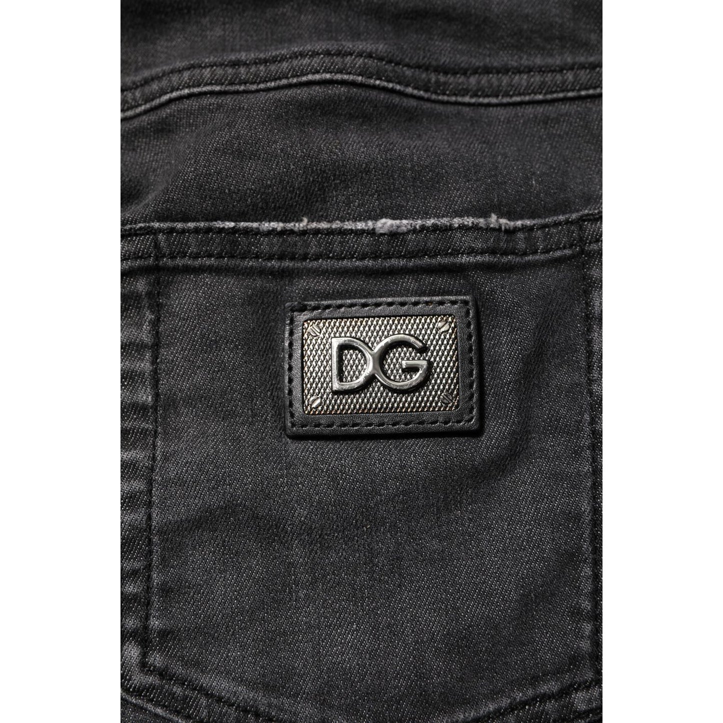 Dolce & Gabbana Black Cotton Low Waist Skinny Denim Jeans